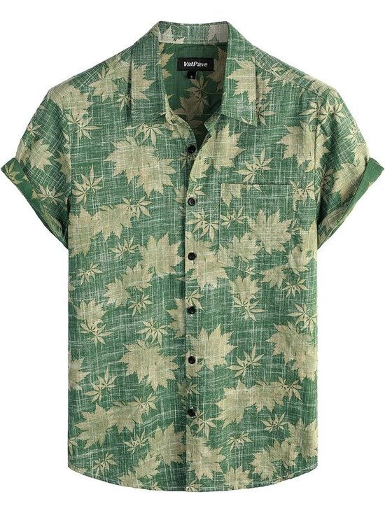 Other - Stylish Men's Hawaiian Shirt - Casual Summer Short Sleeve Button Down Top